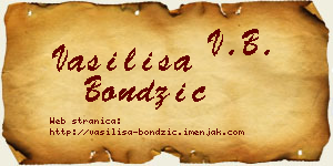 Vasilisa Bondžić vizit kartica